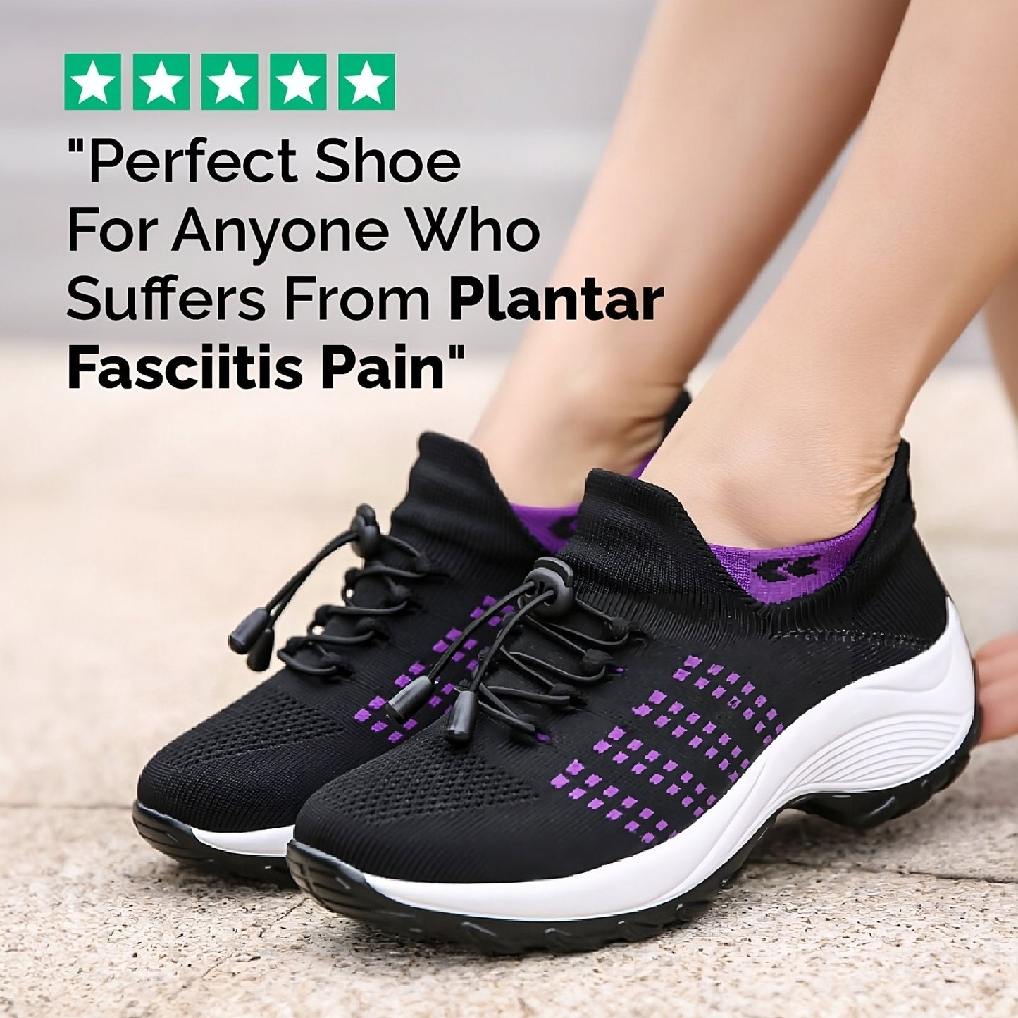 Women's Stretch Cushion Sneakers for Foot Pain Relief