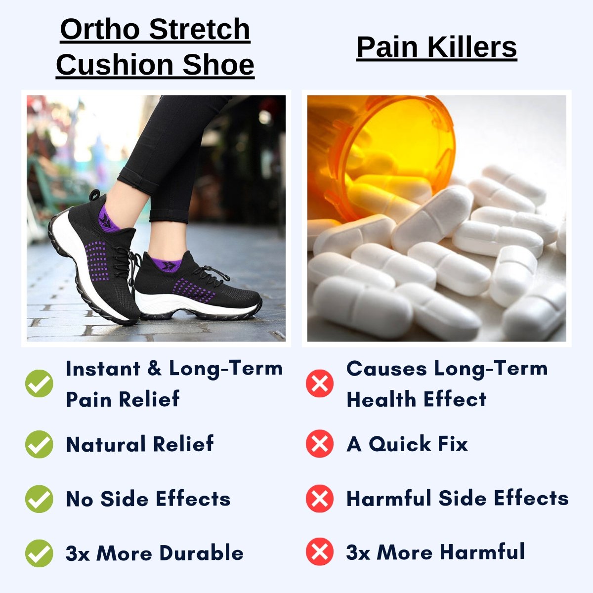 Women's Stretch Cushion Sneakers for Foot Pain Relief