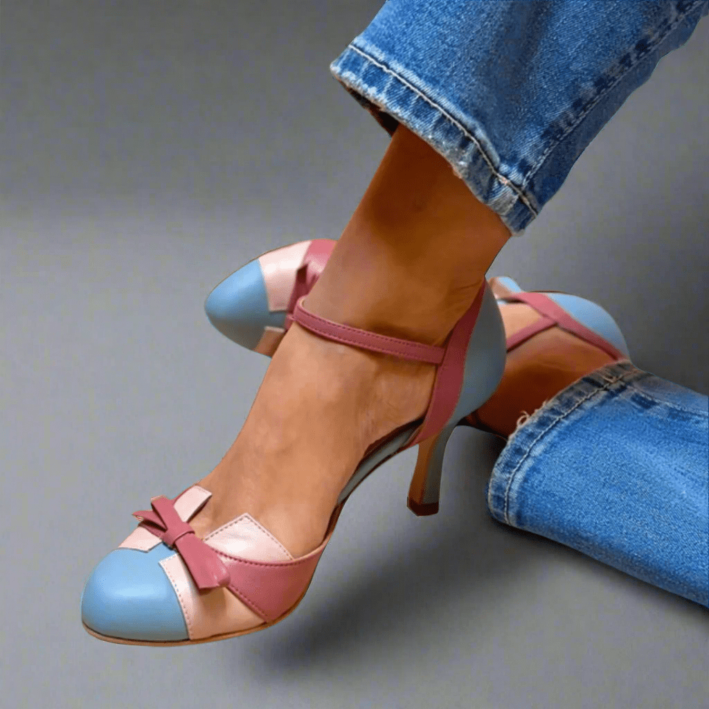 Orthopedic Heeled Sandals for Women with Bow Detail