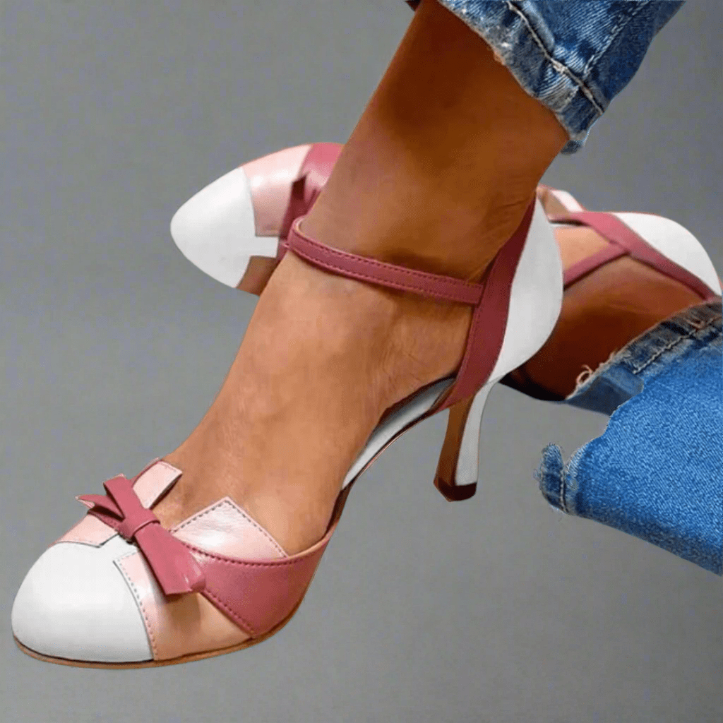 Orthopedic Heeled Sandals for Women with Bow Detail