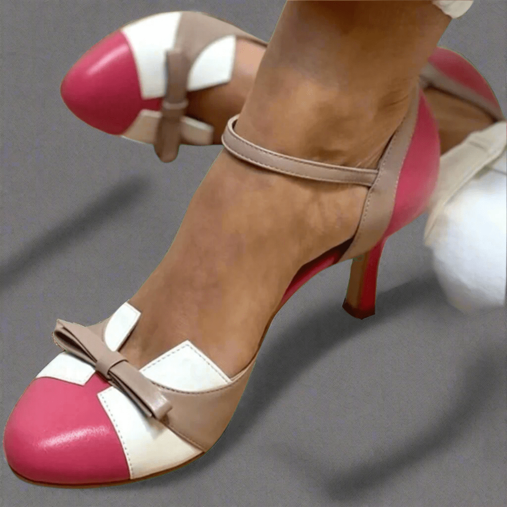 Orthopedic Heeled Sandals for Women with Bow Detail