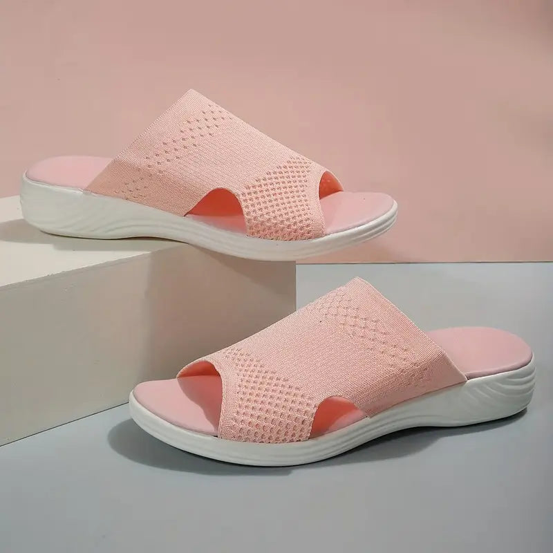 Women's Open-Toe Orthopedic Knit Sandals with Contoured Sole
