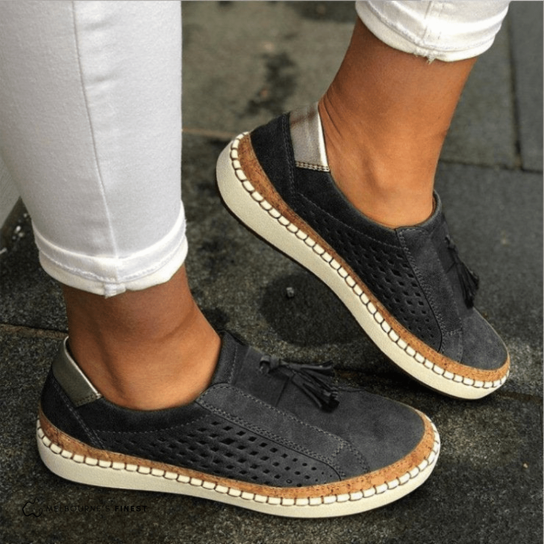 Women's Orthopedic Slip-On Sneakers with Perforated Upper