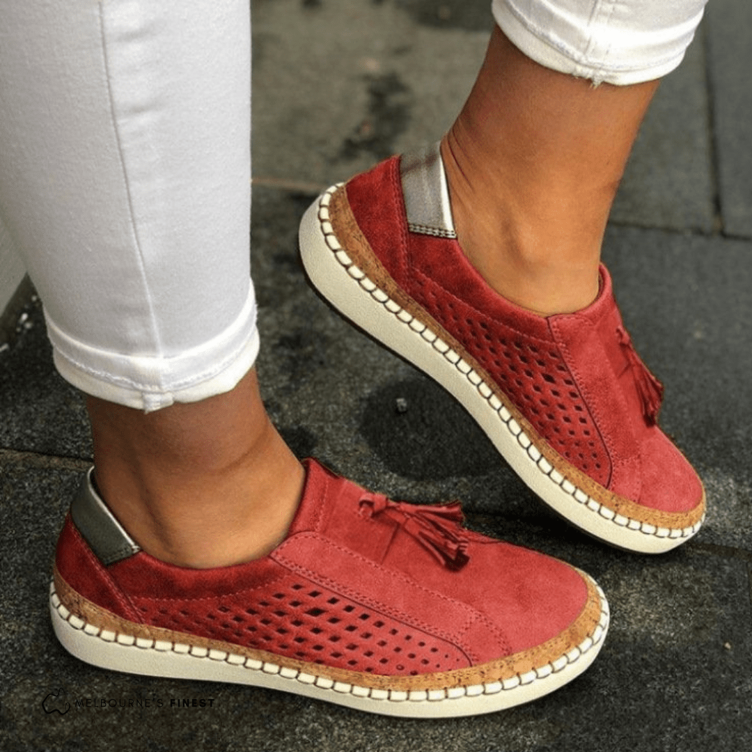 Women's Orthopedic Slip-On Sneakers with Perforated Upper