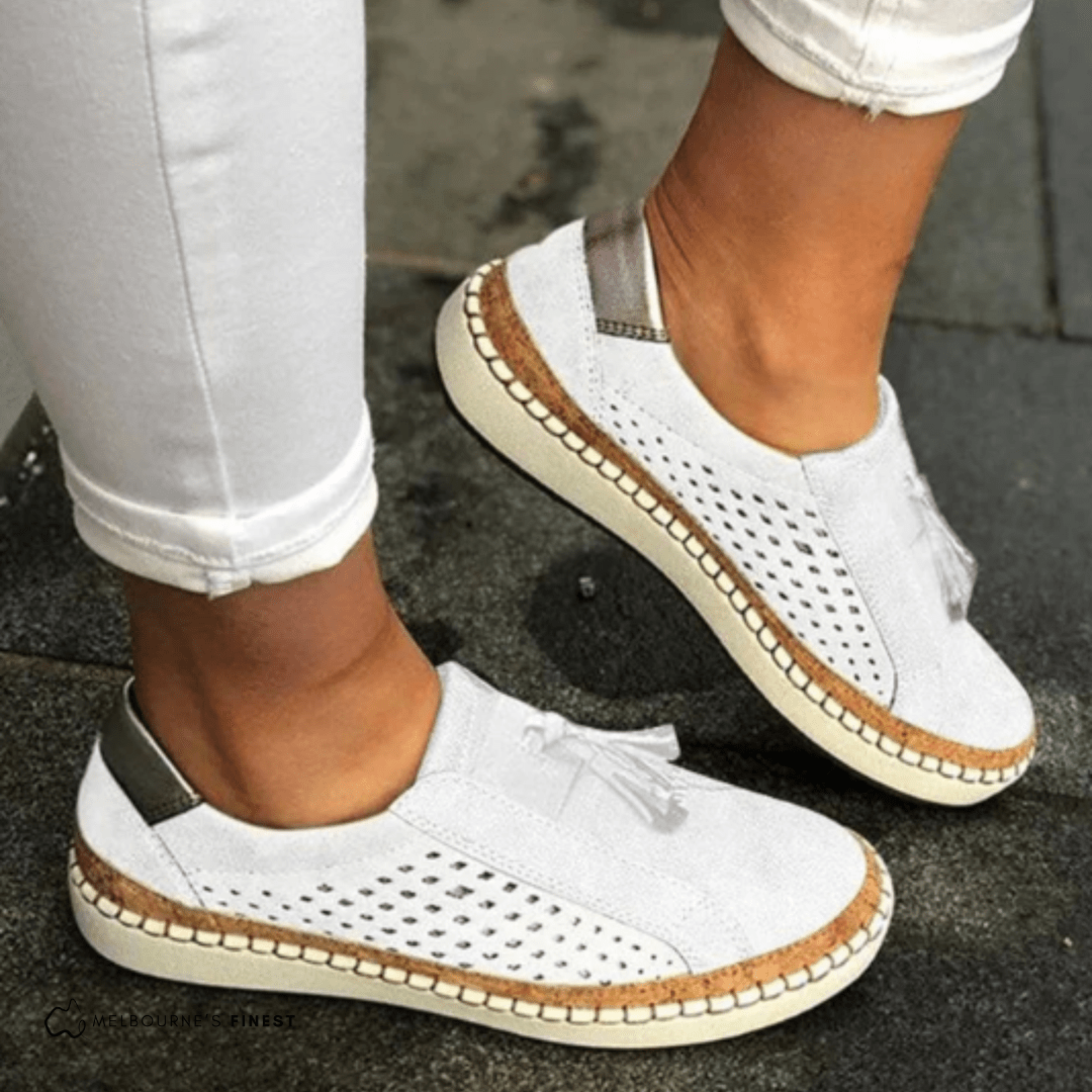 Women's Orthopedic Slip-On Sneakers with Perforated Upper