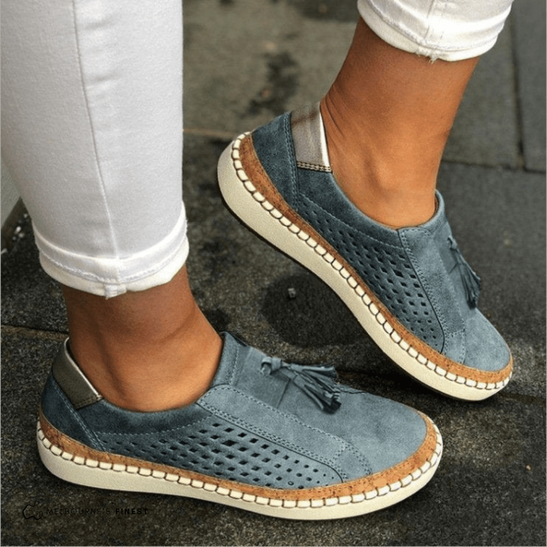 Women's Orthopedic Slip-On Sneakers with Perforated Upper