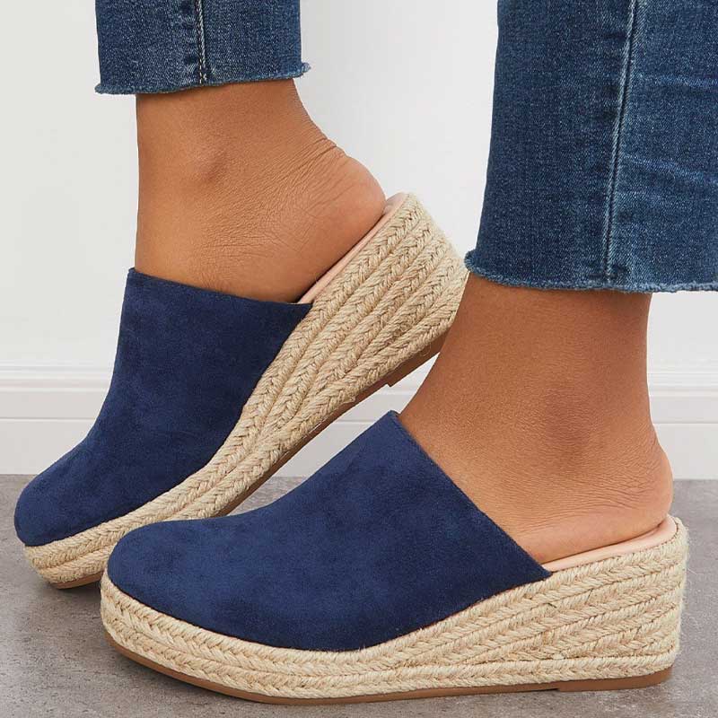 Women's Orthopedic Slip-On Wedge Sandals with Round Toe