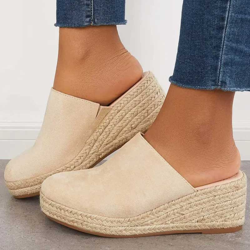 Women's Orthopedic Slip-On Wedge Sandals with Round Toe