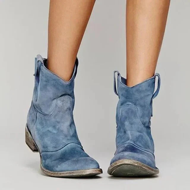 Women's Block Heel Western Ankle Boots