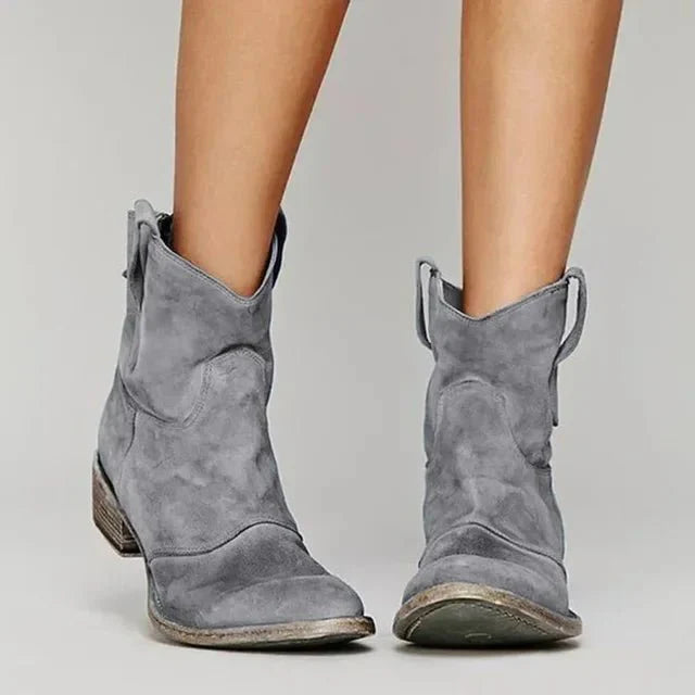 Women's Block Heel Western Ankle Boots