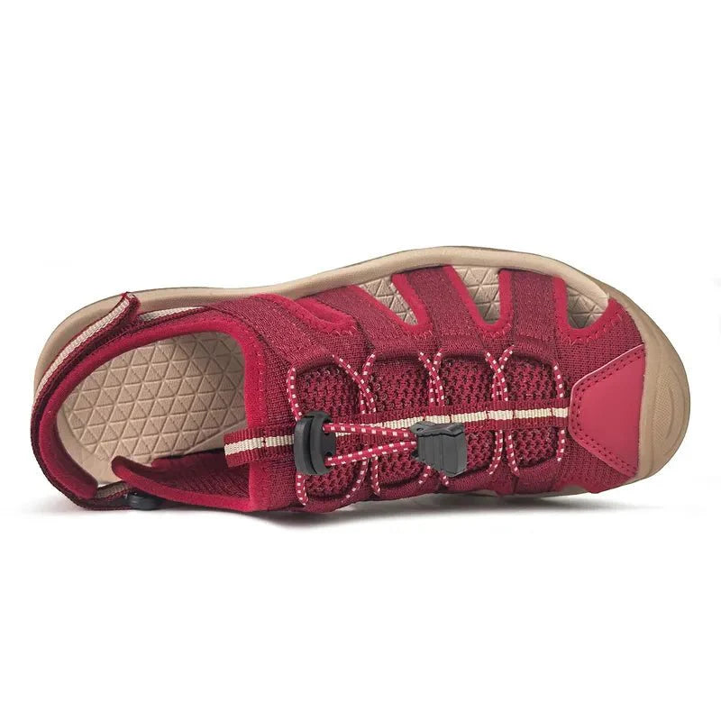 Women's Closed-Toe Hiking Sandals with Elastic Lace