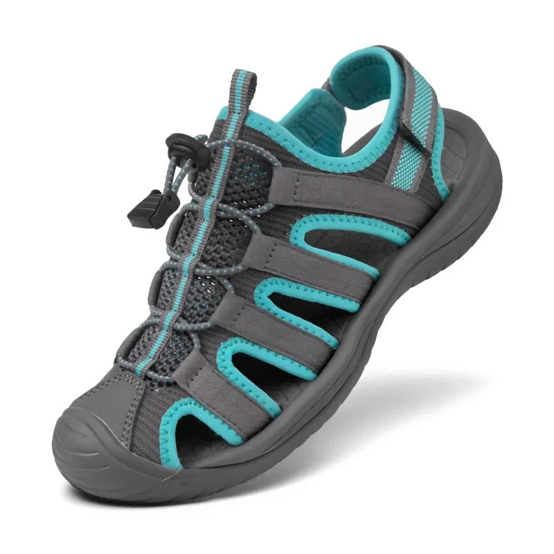 Women's Closed-Toe Hiking Sandals with Elastic Lace