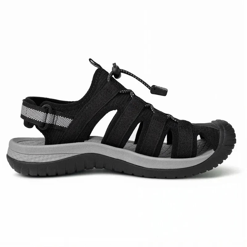Women's Closed-Toe Hiking Sandals with Elastic Lace