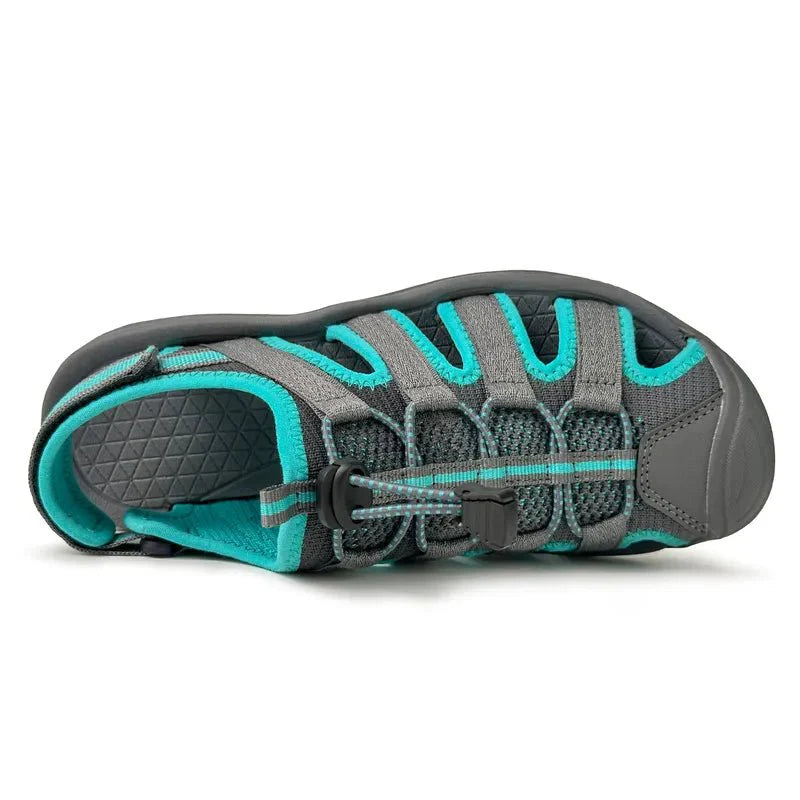 Women's Closed-Toe Hiking Sandals with Elastic Lace