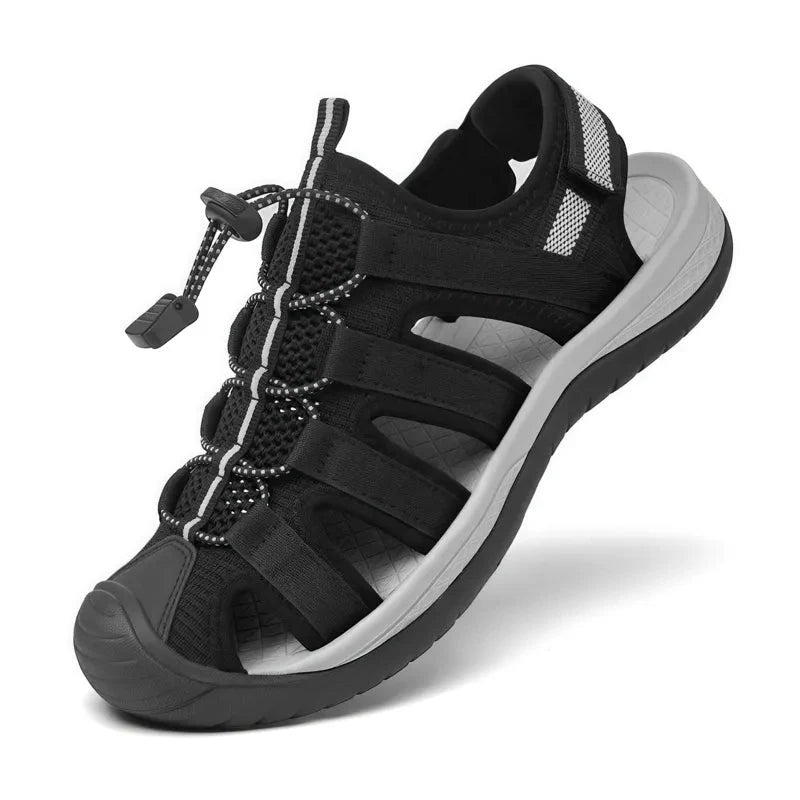 Women's Closed-Toe Hiking Sandals with Elastic Lace