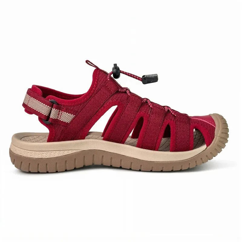 Women's Closed-Toe Hiking Sandals with Elastic Lace