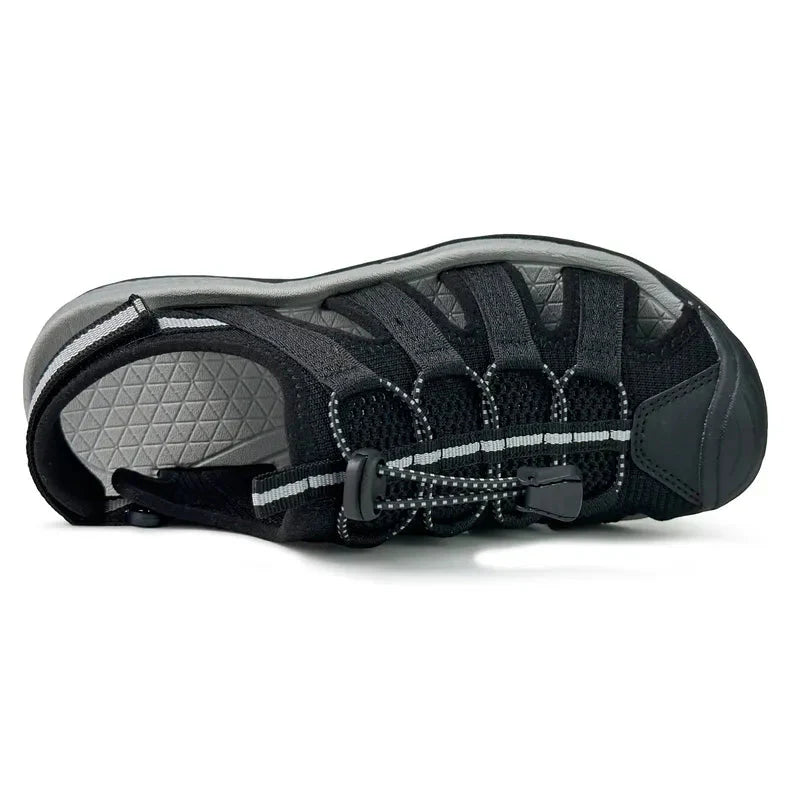 Women's Closed-Toe Hiking Sandals with Elastic Lace