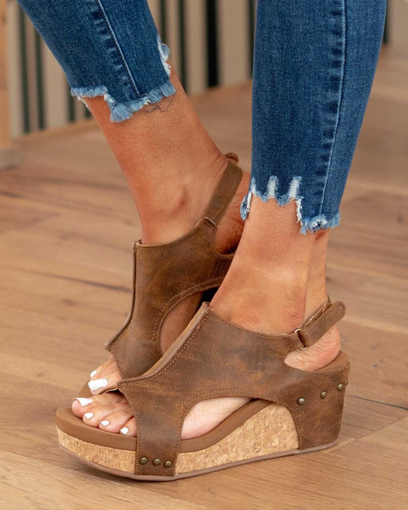 Vegan Ergonomic Wedge Sandals for Women