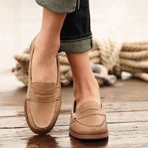 Vintage Women's Slip-On Loafers with Low Heel