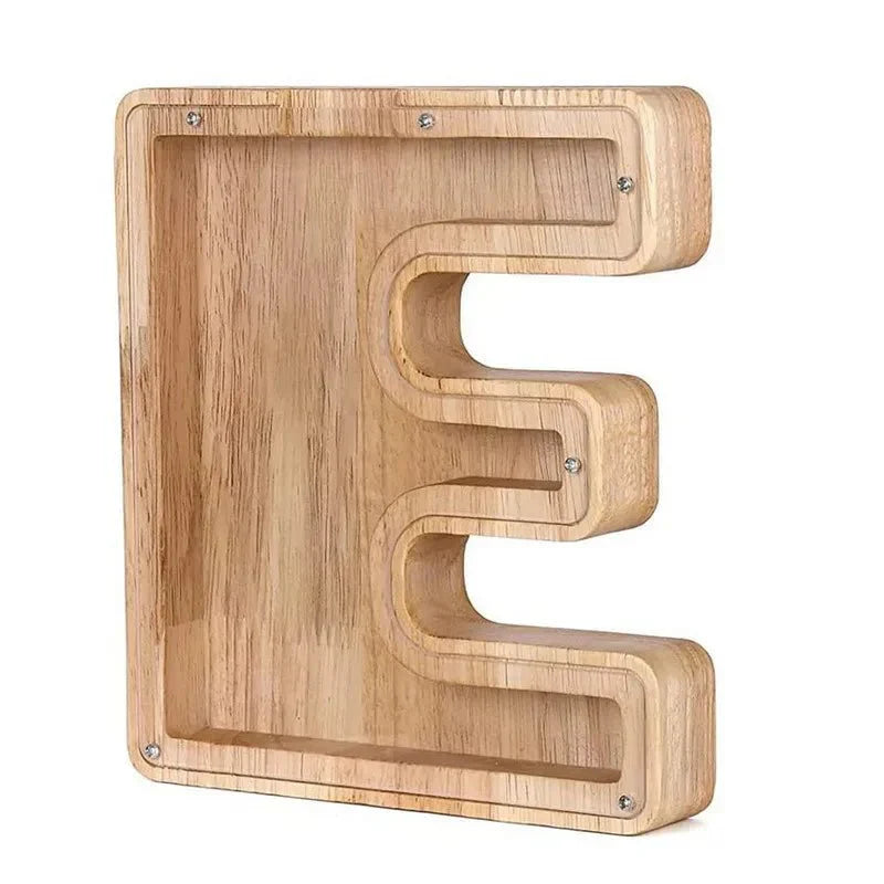 Personalized Wooden Initial Piggy Bank