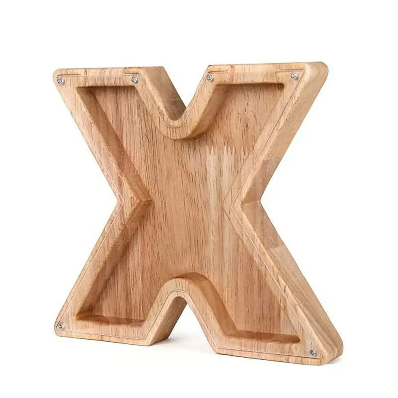 Personalized Wooden Initial Piggy Bank