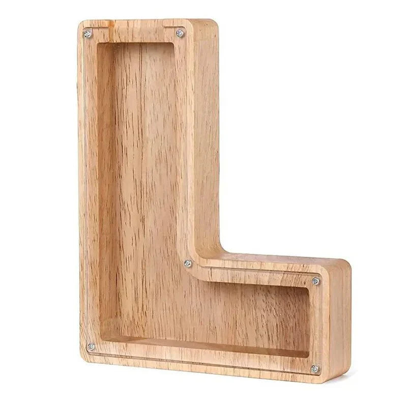 Personalized Wooden Initial Piggy Bank
