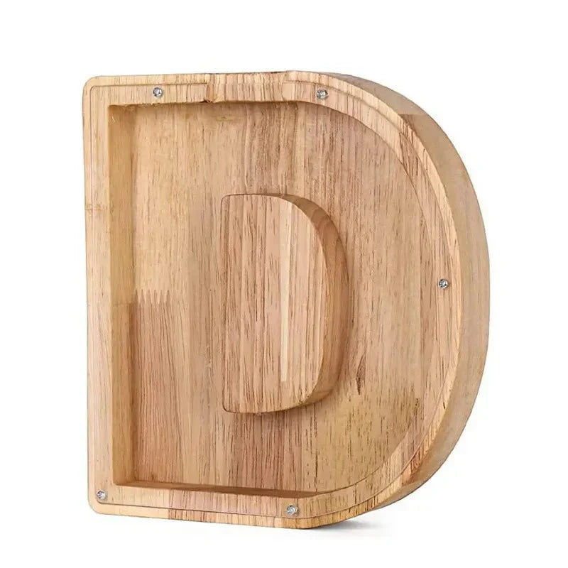 Personalized Wooden Initial Piggy Bank
