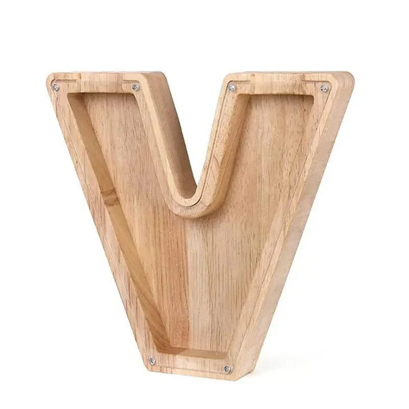 Personalized Wooden Initial Piggy Bank