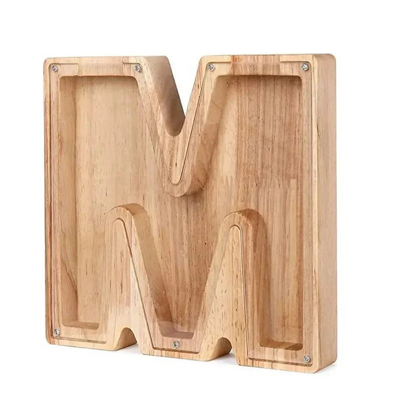 Personalized Wooden Initial Piggy Bank