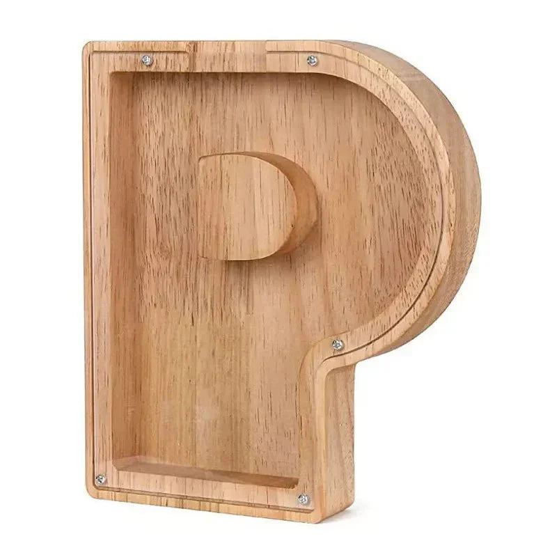 Personalized Wooden Initial Piggy Bank