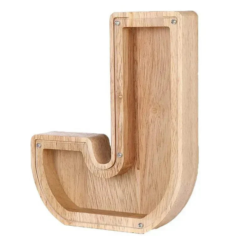 Personalized Wooden Initial Piggy Bank