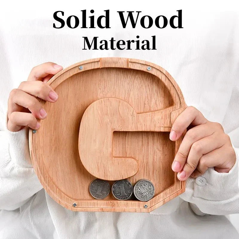 Personalized Wooden Initial Piggy Bank