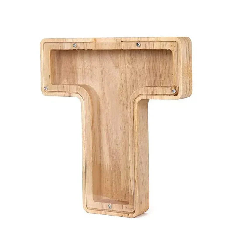 Personalized Wooden Initial Piggy Bank