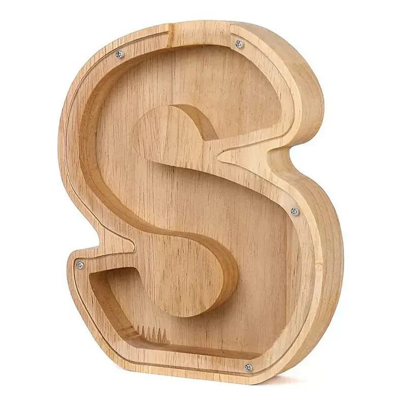Personalized Wooden Initial Piggy Bank