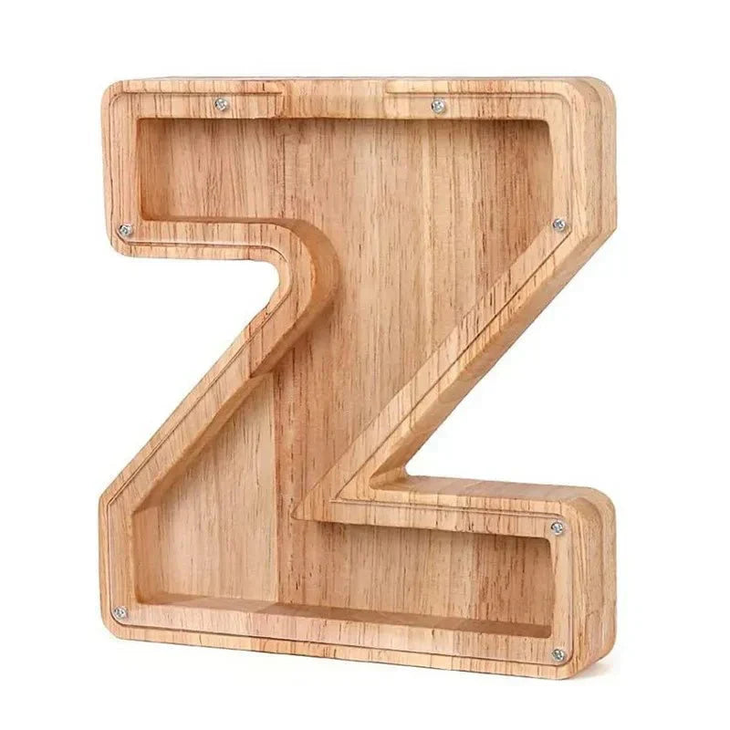Personalized Wooden Initial Piggy Bank
