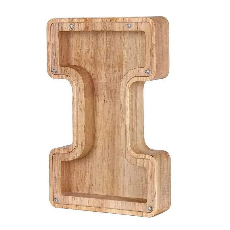 Personalized Wooden Initial Piggy Bank