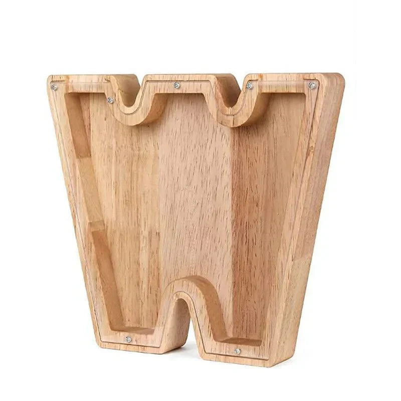 Personalized Wooden Initial Piggy Bank