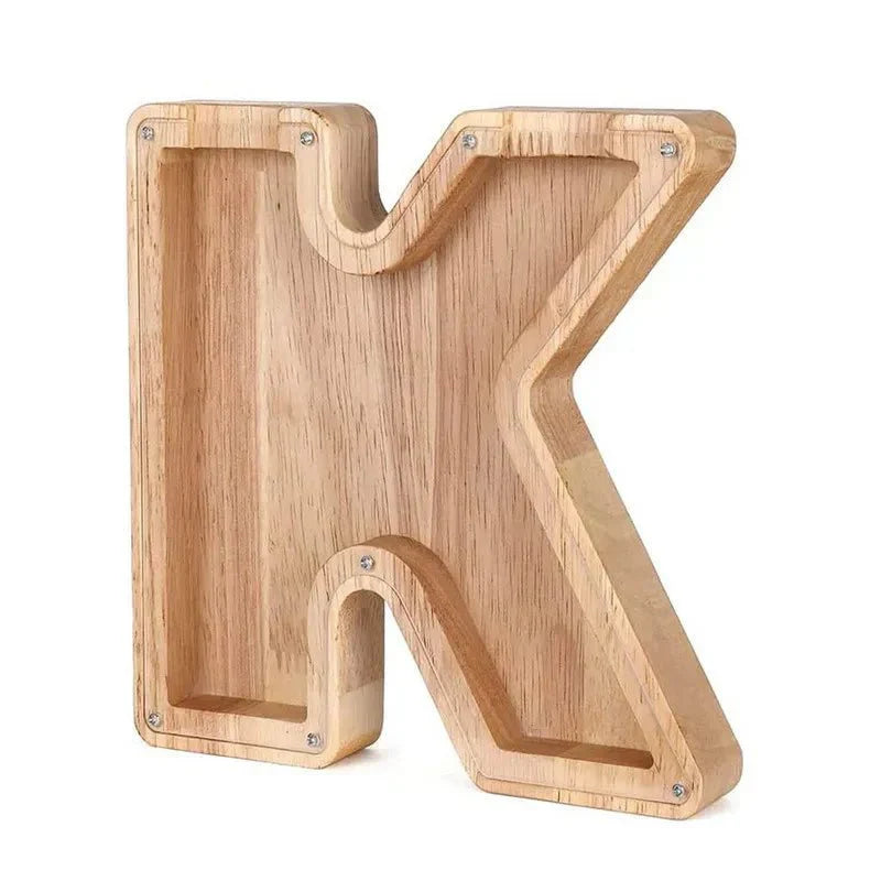 Personalized Wooden Initial Piggy Bank
