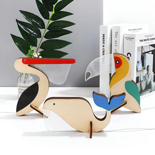 Wooden Animal Night Light Table Lamp