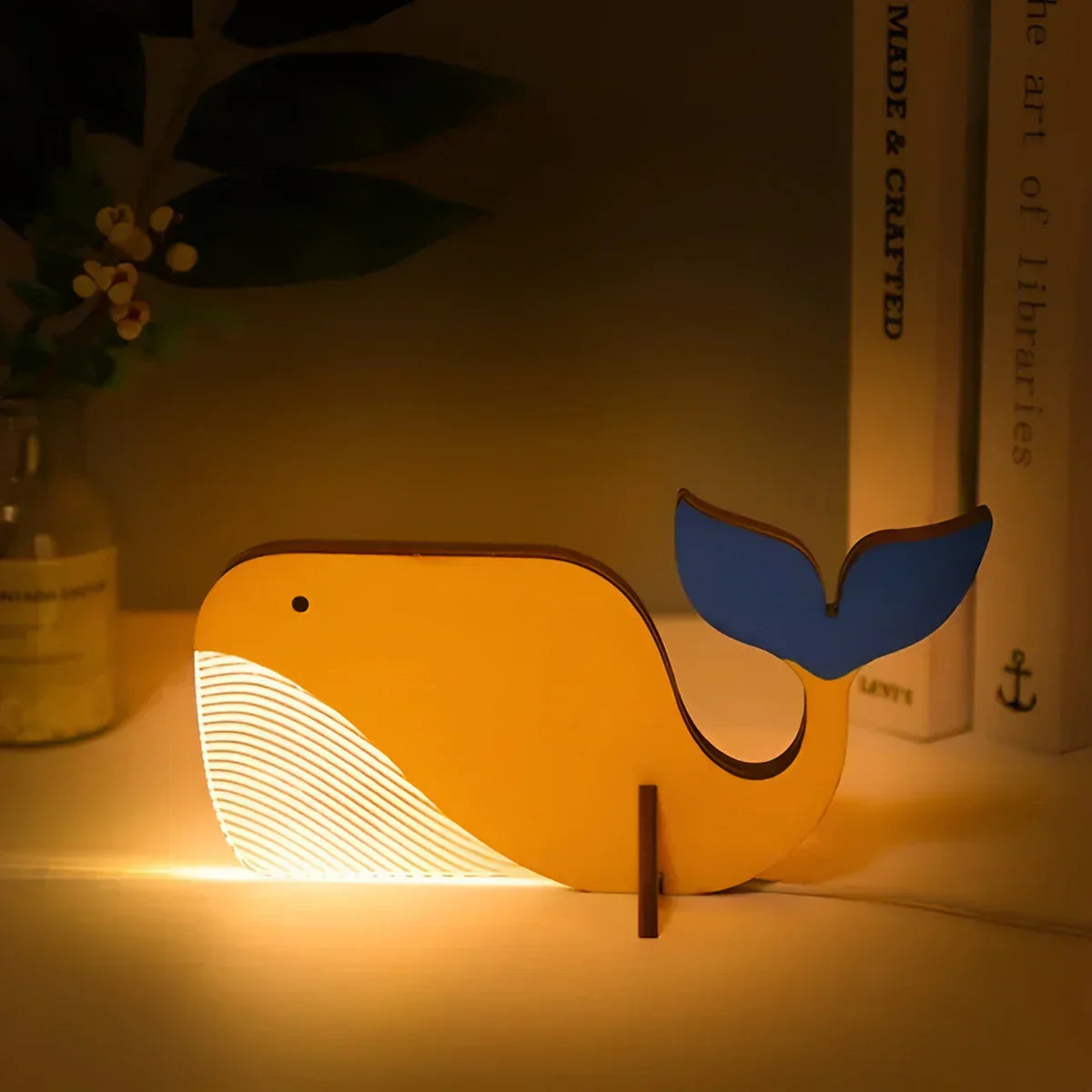 Wooden Animal Night Light Table Lamp