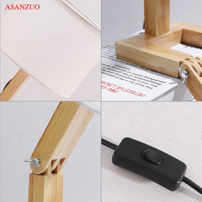 Wooden Robot LED Desk Lamp in Scandinavian Style