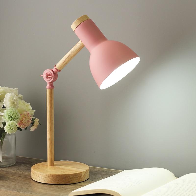 Adjustable Foldable Scandinavian Table Lamp in Wood and Metal