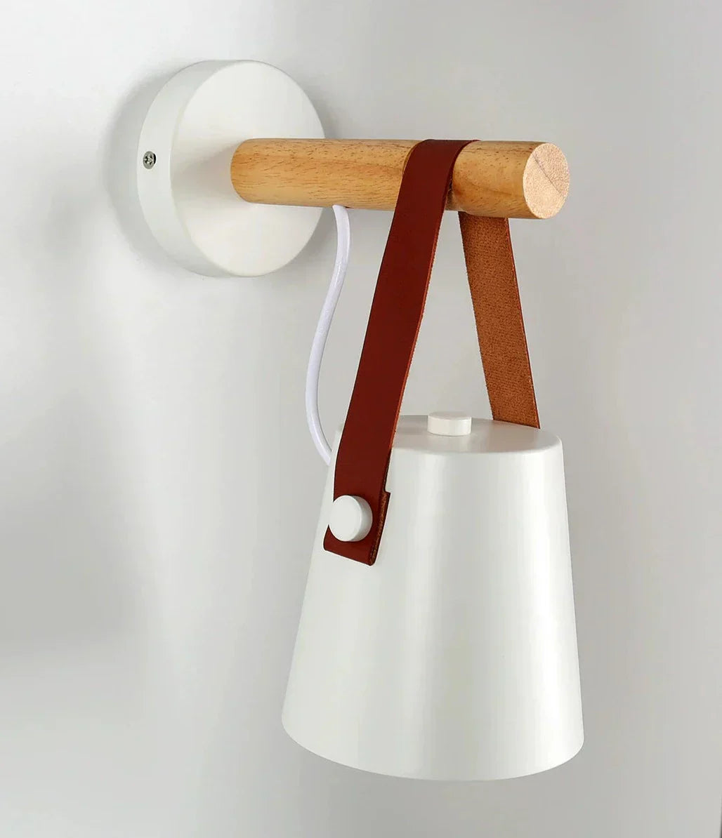 Nordic Wood and Iron Wall Lamp