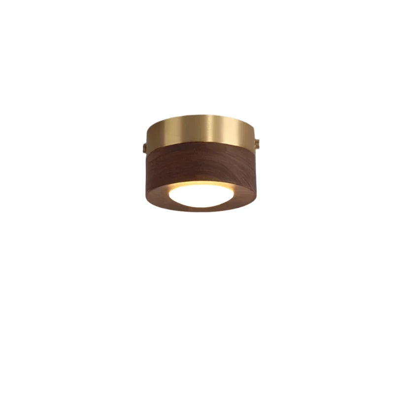 Walnut Finish Round LED Ceiling Lamp