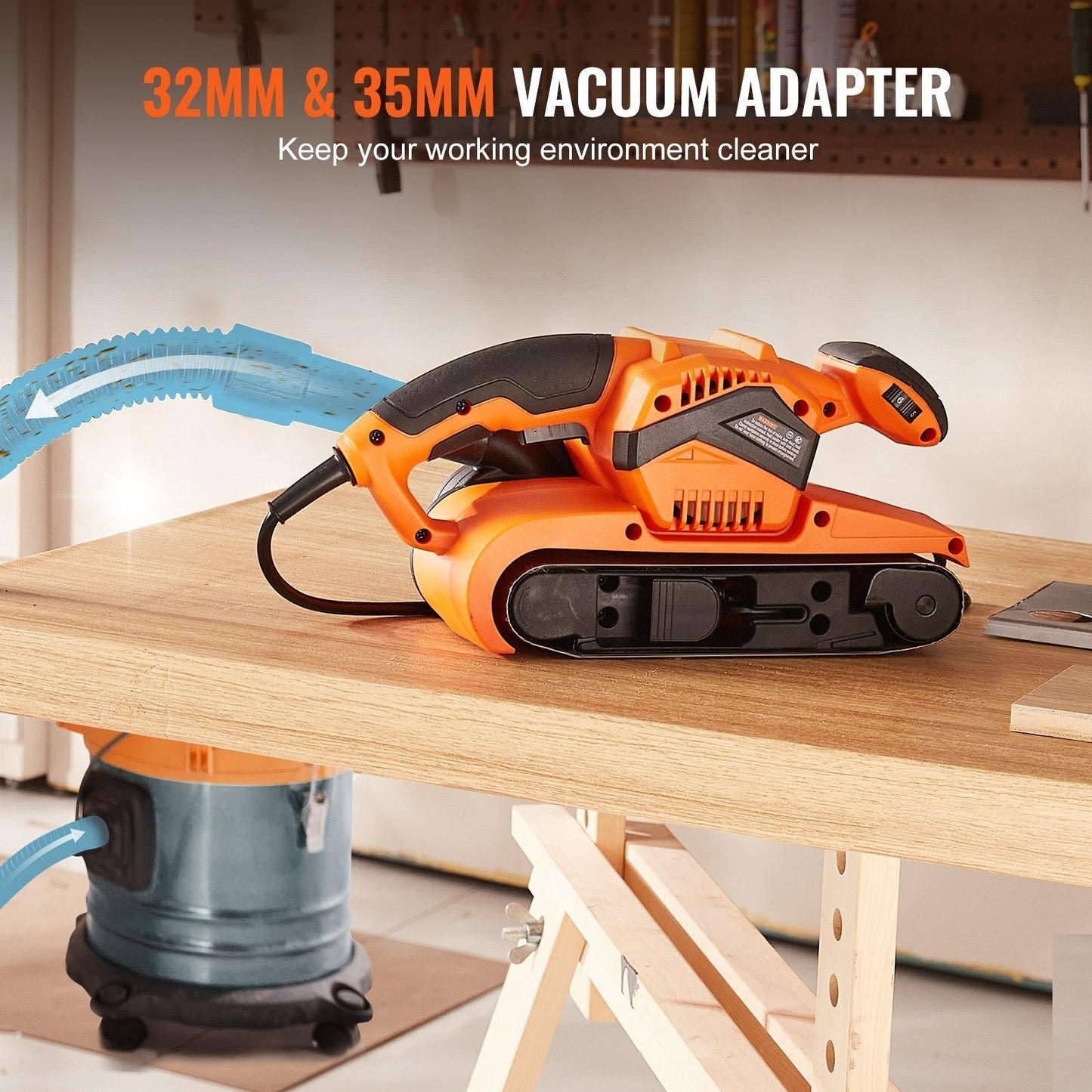 750W Ergonomic Woodworking Sander with Dust Control
