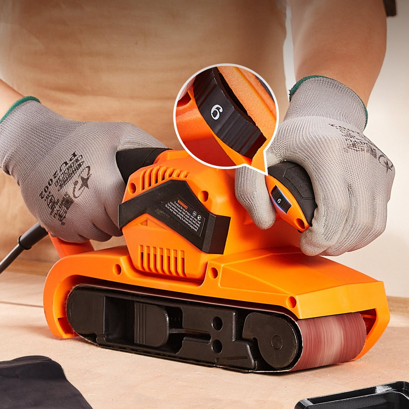 750W Ergonomic Woodworking Sander with Dust Control