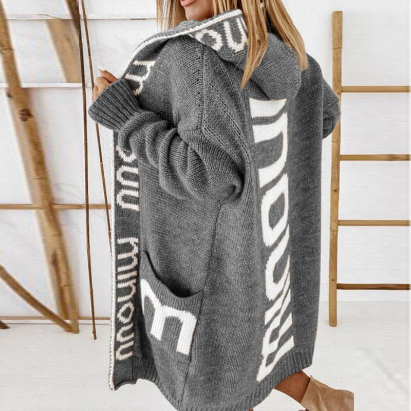 Elegant Oversized Winter Hoodie Cardigan for Women