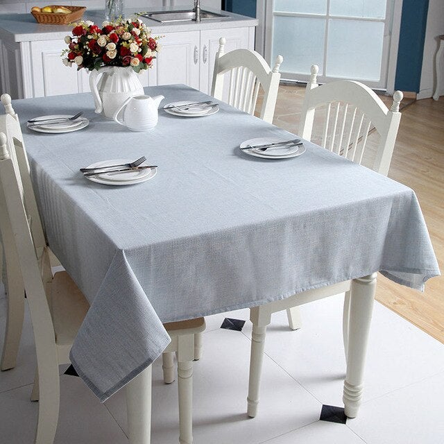 Textured Woven Linen Tablecloth in Various Colors