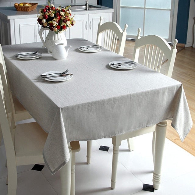 Textured Woven Linen Tablecloth