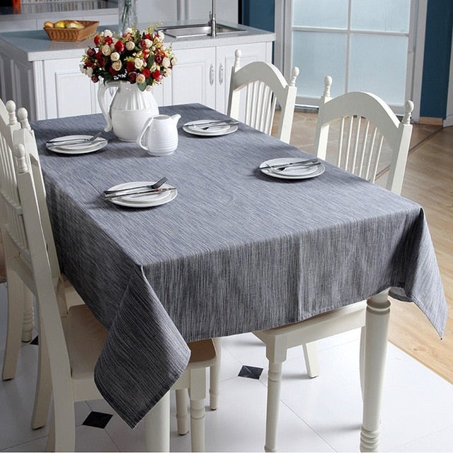 Textured Woven Linen Tablecloth
